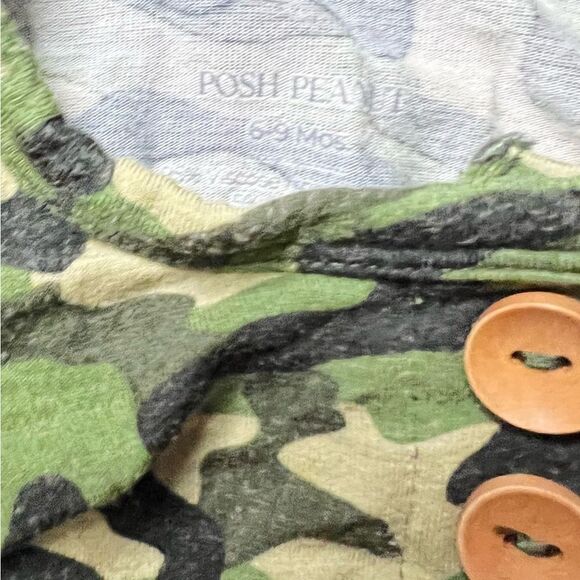 Posh Peanut 6-9Mo, Camouflage Ruffle Butt Romper Onesie - Picture 3 of 3